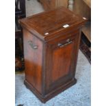 19th century fall front purdonium coal box with brass handles