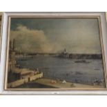After Canaletto - City of London from Richmond House print to/w Divinity School engraving and Vue de