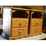 Pair of small pine bedside cabinets