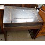 18th century oak sloped clerk's desk with hinged top