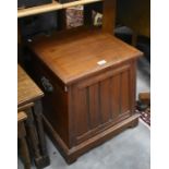 A panelled mahogany square tapering box commode