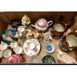 A Chinese Export, famille rose teapot and domed cover, Qianlong; together with a mottled green/brown