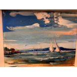 Deaking - Three oil on board sailing boat studies, signed