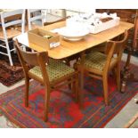 G-Plan style 1960's drop leaf dining  table to/w four matching chairs
