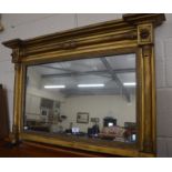 A Regency style gilt framed overmantel mirror
