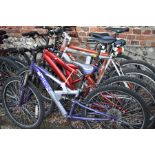 Five various mountain bikes including Specialized, Apollo, Raleigh etc. [bp5 bp6 bp8 bp13 bp?]