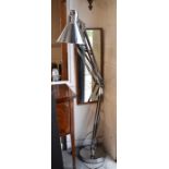 Large chromed anglepoise standard/reading  lamp