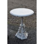 A painted cast iron circular terrace table (A/F)