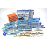 Eleven Hornby Minic 1:1200 model ships - all boxed - to/w boxed Ocean Terminal set, boxed Naval