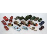 Assorted vintage models including Dinky Triumph, Austin Devon, Buick, Chrysler, Oldsmobile, 185 Alfa