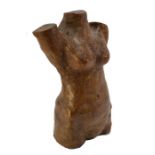 A faux walnut patinated 'Cement Fondue' torso sculpture, 38 cm h
