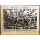 Four hand-coloured Napoloenic prints after Pellerin - Bataille de la Moscowa, Passage du Mont