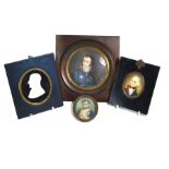 A 19th century ceramic paste cameo profile portrait of the Duke of Wellington to/w a miniature