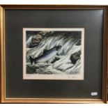 Tim Hawes - A set of five hand-coloured limited edition 71/250 etchings of fish, all pencil signed