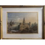 John Varley (1778-1842) - 'Glasgow Cathedral', signed lower right, watercolour, 25 x 36 cm, the