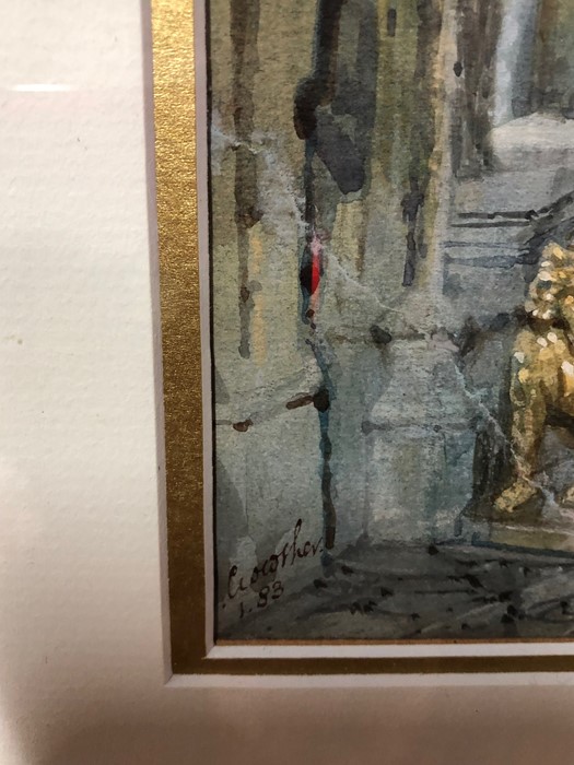 John Crowther RA (1837-1902) - St Edwards's throne, watercolour, signed and dated '83 lower left, - Image 2 of 2