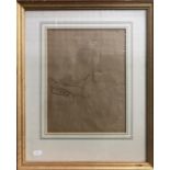 Reginald Goodfellow (1894-1985) - 'Meninsky in the liferoom', pen and ink, 30 x 22.5 cm, Sally