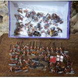 A quantity of miniature hand painted lead figures, the armies of the English Civil War, including