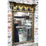 A 19th century giltwood and ebonised mirror, 97 x 66 cm wide