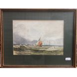 George Chambers (1803-40) - 'Sailing vessels off the coast', watercolour, signed lower right, 16 x