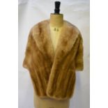 A smoky taupe mink evening cape with collar, retailed by Projanskys, White PlainsGood worn