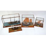 Four assorted scale model boats, including the Begal pilot Brig 'Fame', 40 cm x 18 cm x 22.5 cm high