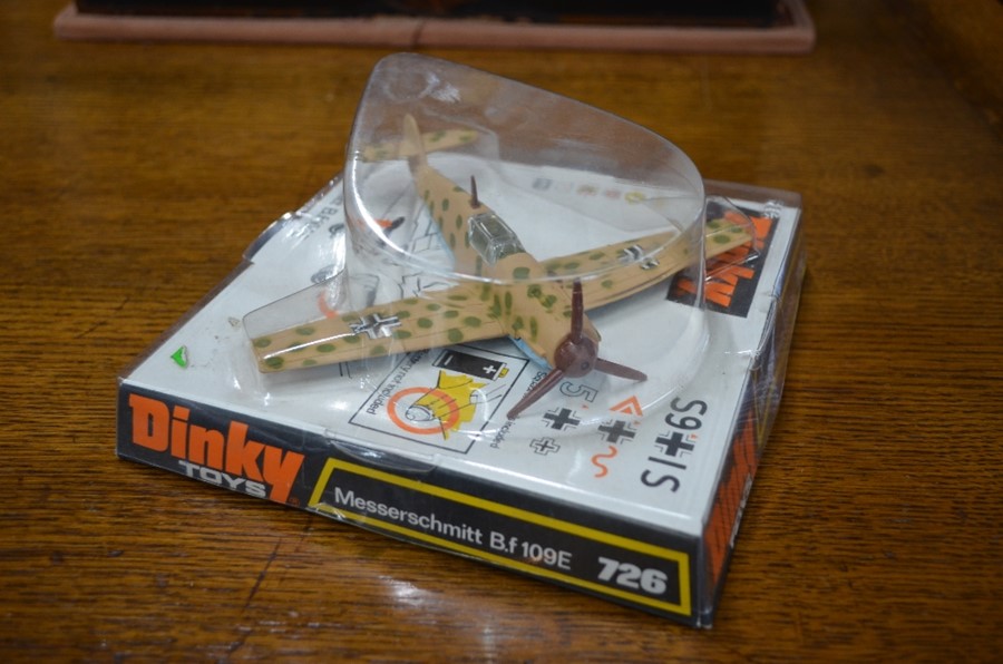 Dinky 726 Messerschmitt Bf 109E, in bubble box to/w Dinky 734 P47 Thunderbolt (overpainted nose - Image 2 of 3