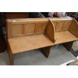 A light panelled oak jointed settle