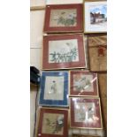 Seven Chinese pictures, all depicting Natural History designs; framed and glazed (7)