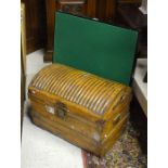 Folding card table to/w a vintage metal 'Cunard' trunk (2)