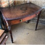 Victorian mahogany bow-fronted single drawer side table