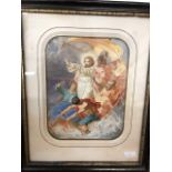 W Walter - Tempest - religious study, watercolour, signed lower left to/w H Dolding hand-coloured