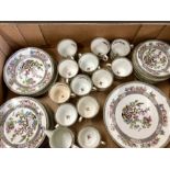 A Blythe Porcelain Co. Ltd./Staffordshire, famille rose style part service, comprising plates,