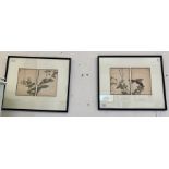Two typical images of Natural History subjects, probably taken from a Japanese ehon, designed by