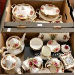A quantity of Royal Albert bone china, decorated with 'Old Country Rose Pattern', and comprising: