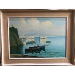 Coroso - Bay of Naples, oil on canvas, signed lower left, 49 x 70 cm