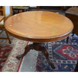 A 19th century mahogany tilt-top breakfast table, the circular top with moulded edge raised on a