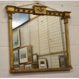 A regency style overmantle gilt frame mirror (A/F)