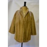 A lady's vintage simulated blonde mink three-quarter coat, Tyber, Belgium, size 14Good worn