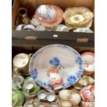 Two boxes of assorted china and glass including Wedgwood tea service, Crown Staffordshire gilded