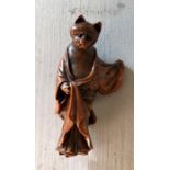 WITHDRAWN  A ersatz netsuke of a cat, wearing a kimono; in the style of a Tokyo School original