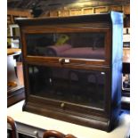 A Globe wernicke style oak two tier sectional bookcase