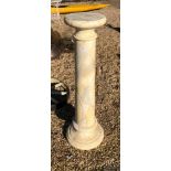A faux marble painted column jardiniere stand