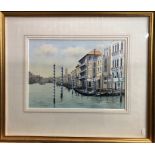 Adrian Taunton (b 1939) - The Grand Canal Nr The Rialto, Venice', watercolour, signed lower right