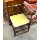 Early 20th century oak corner chair