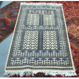 Indo-Persian Bokhara style cream ground rug 156 x 93 cm