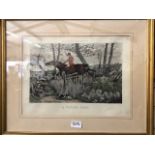 Alken's 'Hunting Incidents' - a set of four prints 'Taking it cleverly', 'A flying leap', 'Going