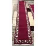 Tabriz red ground runner with ivory foliate border  480x80cm [68A]