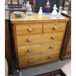 A Victorian satinwood chest of two short over three long drawers (A/F)