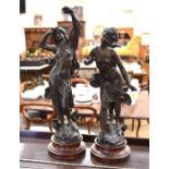 Pair of late 19th/20th century spelter figures (2)